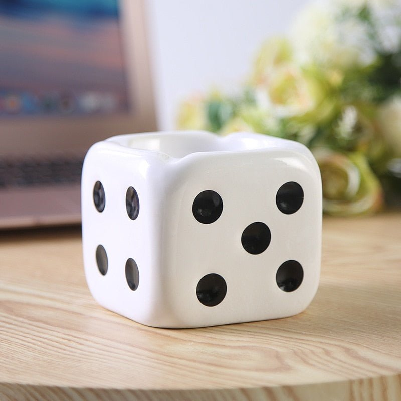 Ceramic Dice Shaped Ashtray