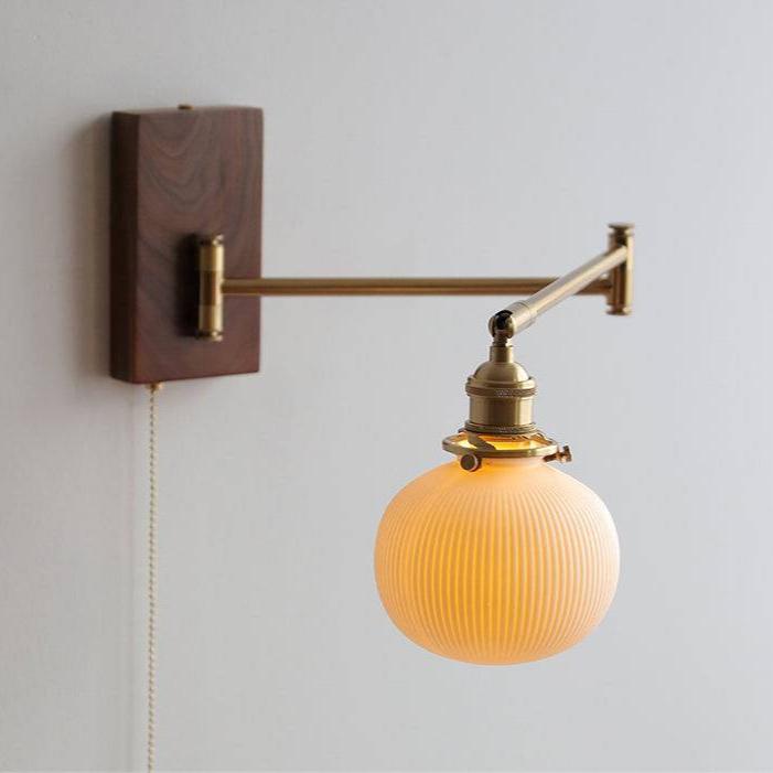 WoodCeram - Ceramic Wall Lamp with Wooden Plate