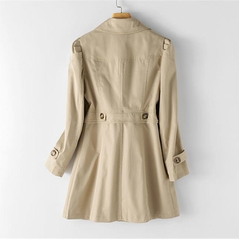 Clara - Modern cut-out trench coat/jacket with high collar and buttons