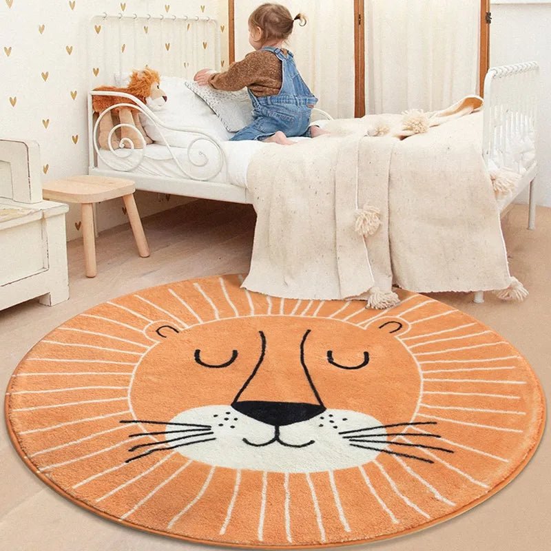 Children's Round Cartoon Bedroom Rug | Soft, Cozy & Durable Play Mat