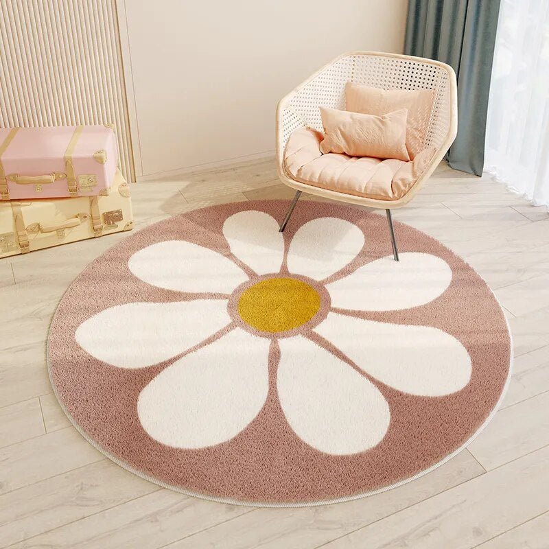 Children's Round Cartoon Bedroom Rug | Soft, Cozy & Durable Play Mat