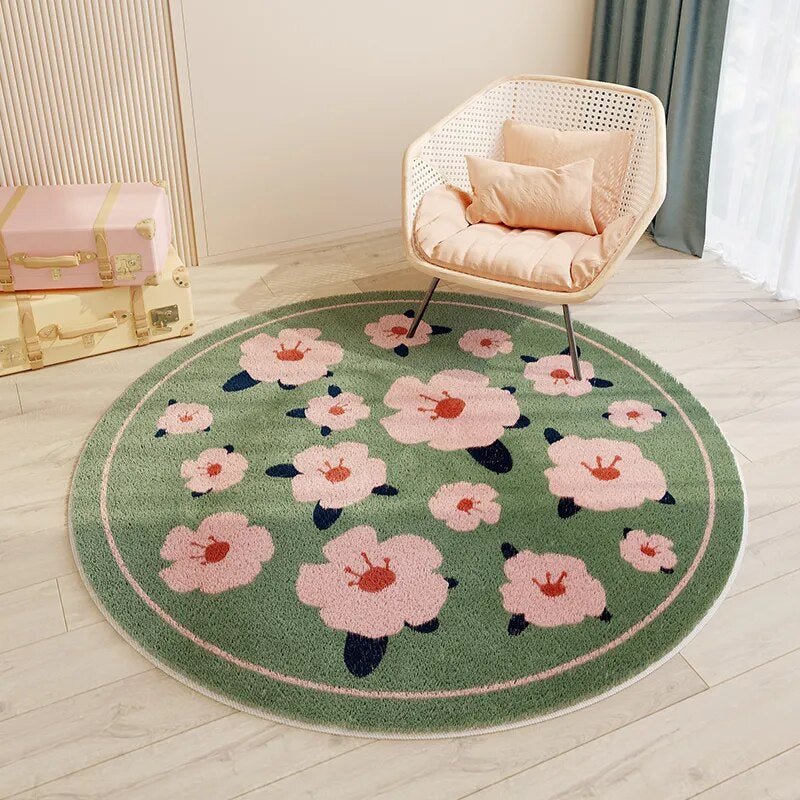 Children's Round Cartoon Bedroom Rug | Soft, Cozy & Durable Play Mat