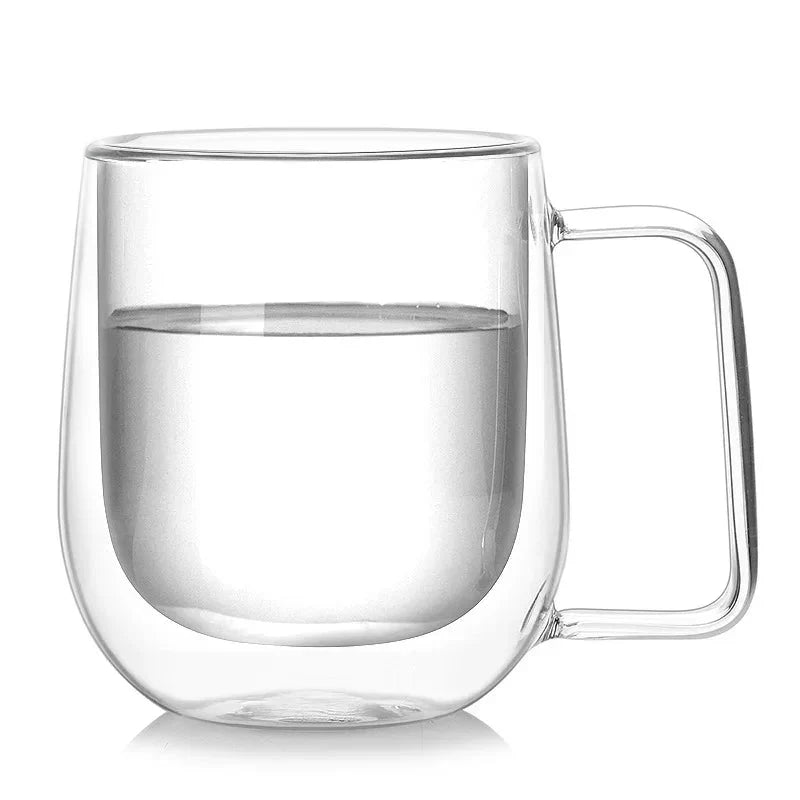 Colourful Double Walled Transparent Coffee Mug