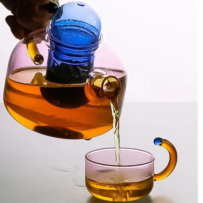 Contrasting Colour Translucent Kettle & Mug Set