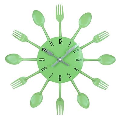 Cutlery Metal Kitchen Wall Clock - Spoon & Fork Design, Unique Quartz Wall Mounted Clock for Modern Kitchens