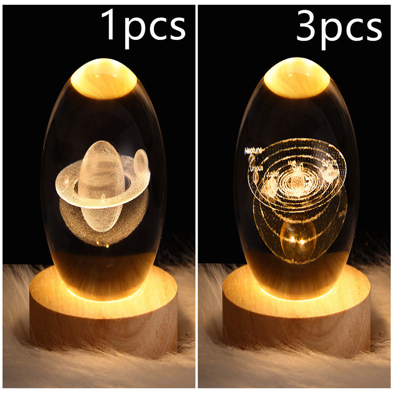 3D Galaxy Crystal Ball LED Night Lamp