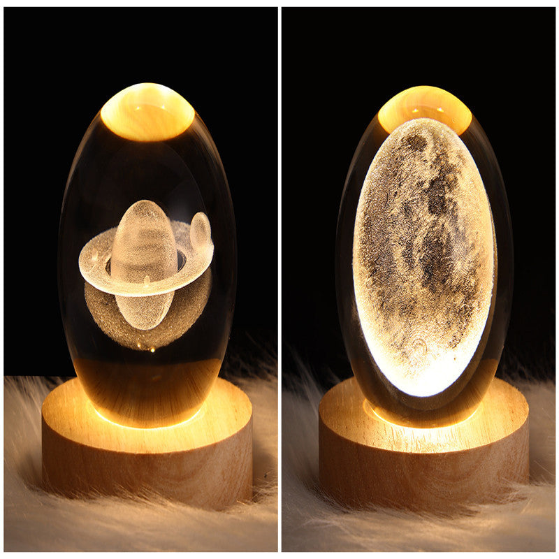 3D Galaxy Crystal Ball LED Night Lamp