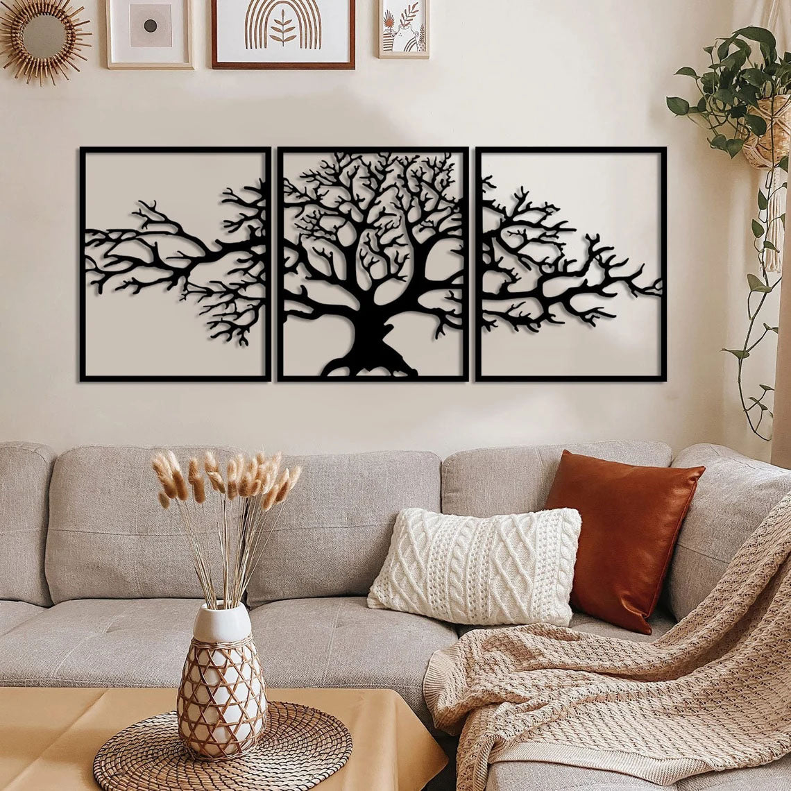 Tree of Life Wall Decor - Elegant Seasonal Laser-Cut Metal Art for Home and Office