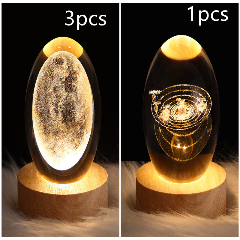 3D Galaxy Crystal Ball LED Night Lamp