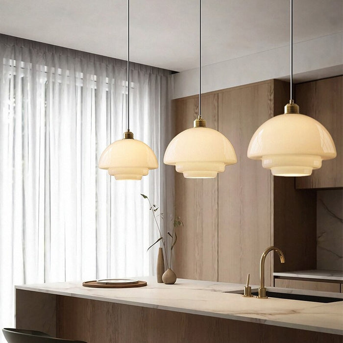 White Glass Pendant Light