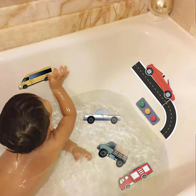 Bath Cars™ - Huge Fun In Bath - Foam Traffic Bath Toys Set