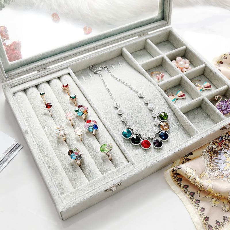 Velvet Drawer Jewelry Organizer Box