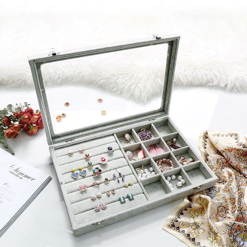 Velvet Drawer Jewelry Organizer Box