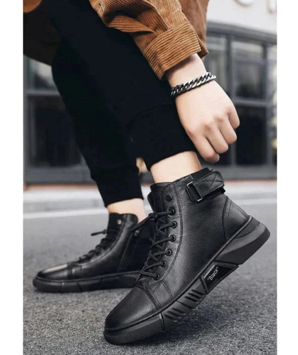 Allan - All Black Leather Sneakers