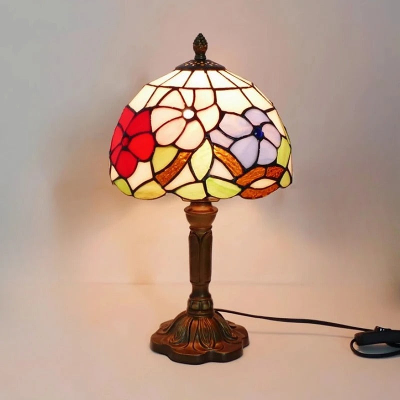 Baroque Retro LED Table Lamp E27 - Vintage Tiffany Glass