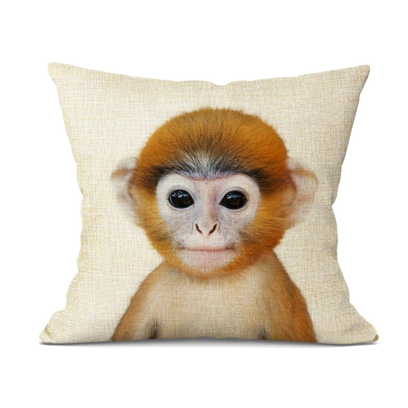 Cute Baby Animal Cushion Cover – Cheerful Nursery Decoration