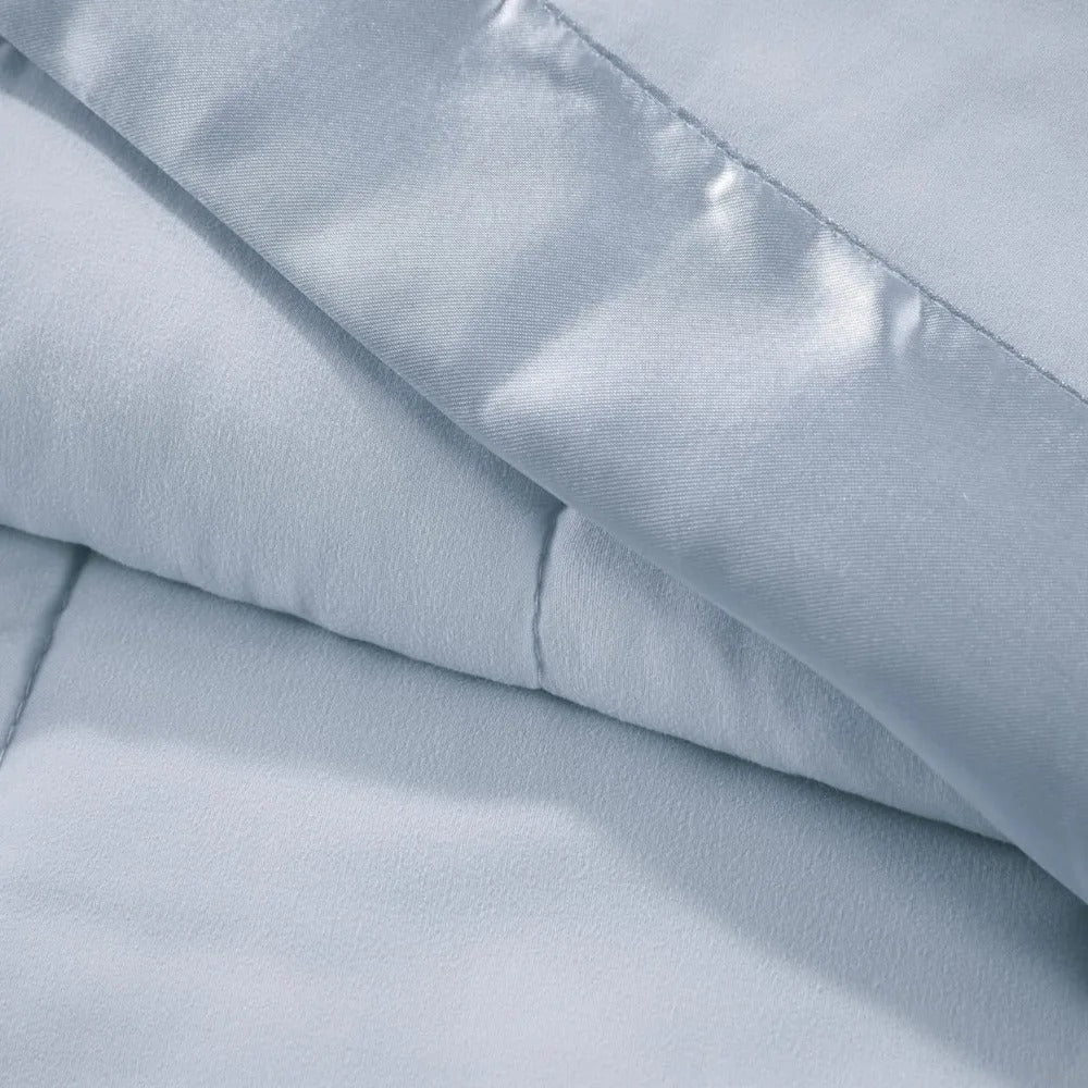 Bedspread in Prospect Blue – Lightweight Down Alternative with Satin Edge