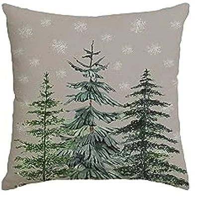 Colorful Christmas Cushion Cover – 'Merry Christmas Tree' & 'Hello Winter' Design