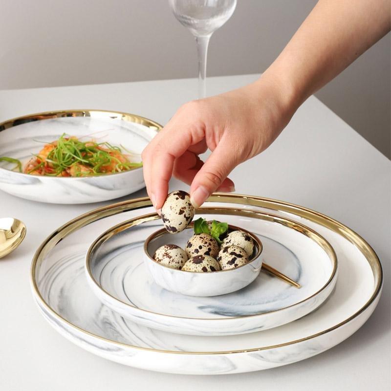 Cataya White Marble Plates