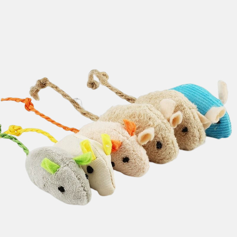 6pcs Plush Mice Catnip Toy