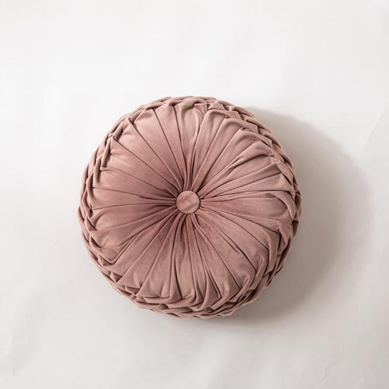 Velvet Ruffle Round Throw Pillow Cushions