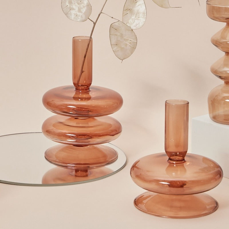 Autumn Glass Taper Candle Holder & Vase Collection