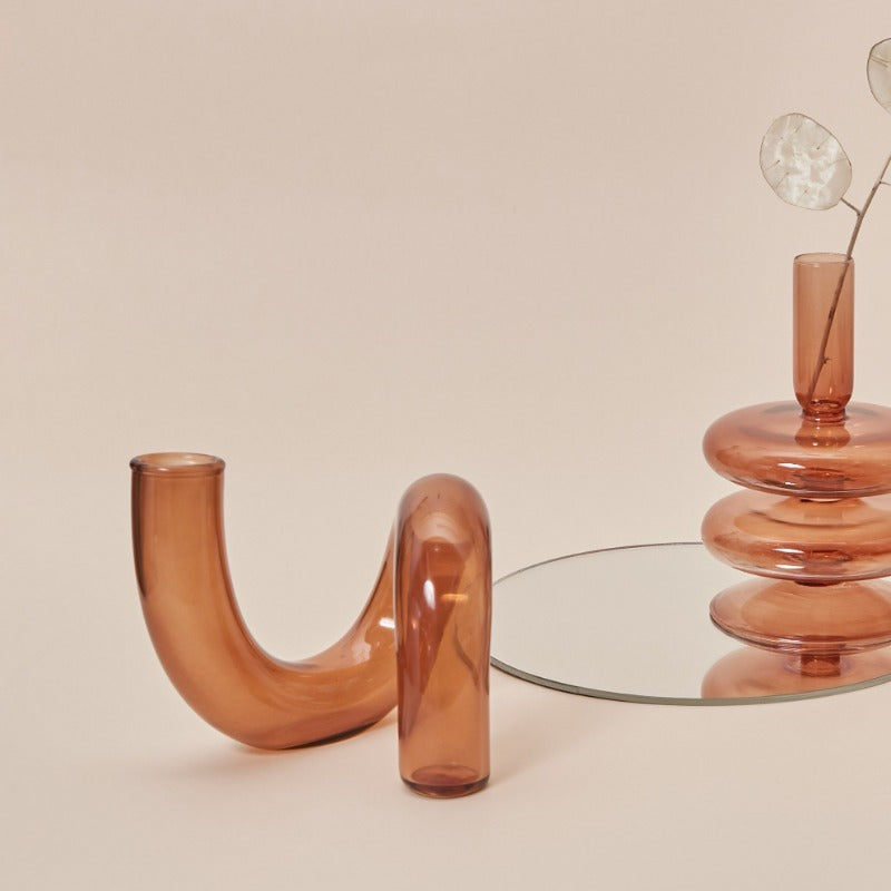 Autumn Glass Taper Candle Holder & Vase Collection