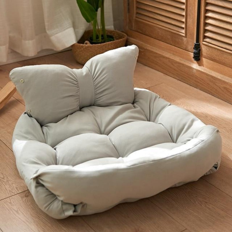 Cute Bow Multifunctional Plush Dog Bed Mattress & Dog Bed Nest