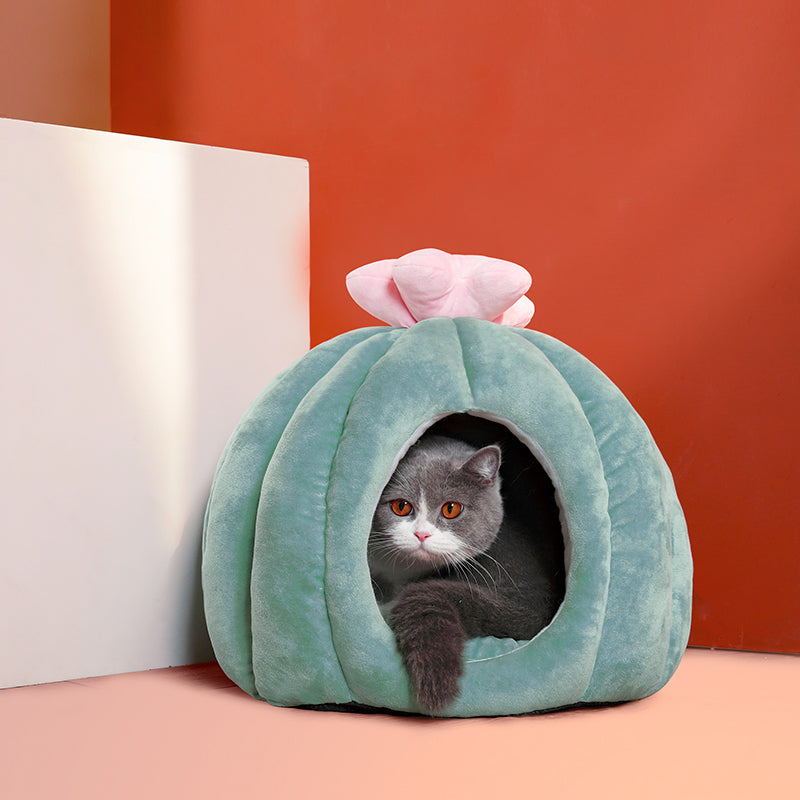 Cactus Cat Cave with Removable Cat Bed Cushion