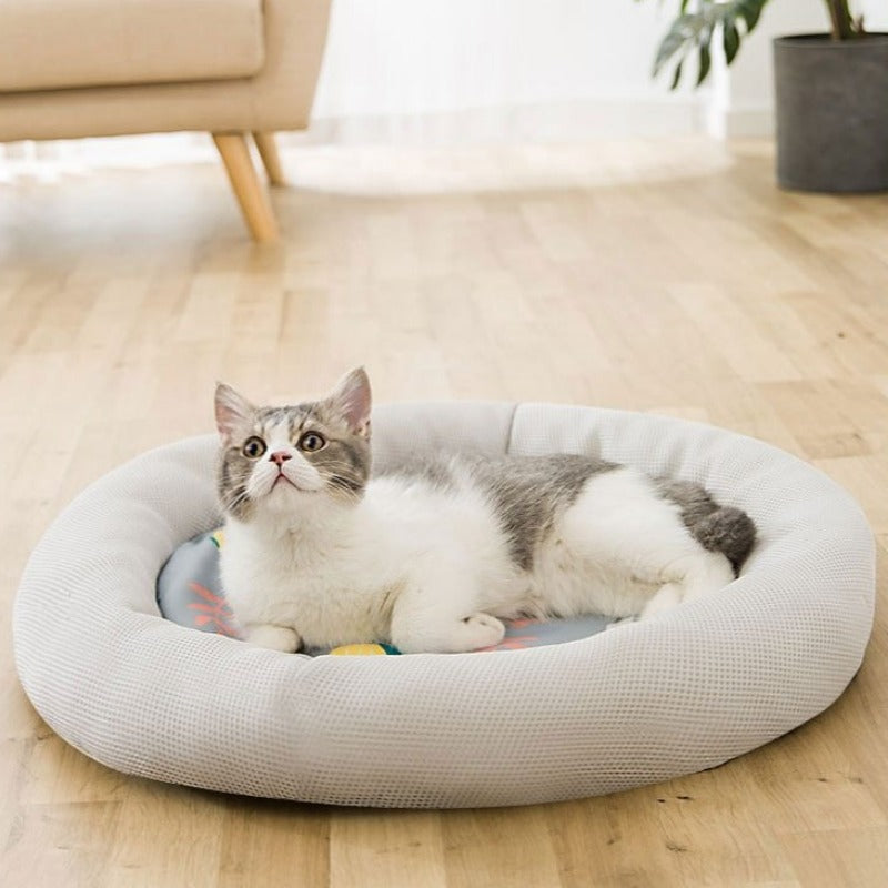 Tropical Summer Round Cat Cooling Mat