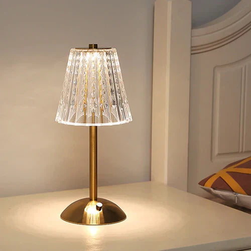 Vintage Golden Crystal Table Lamp