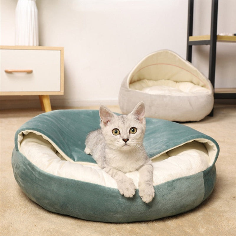 Cozy Round Calming Cat Cave Bed