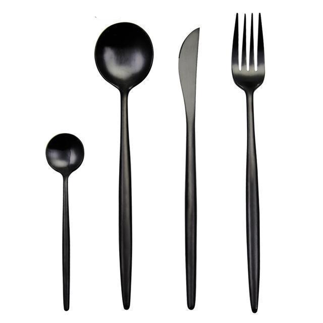 Arya Black Cutlery Set