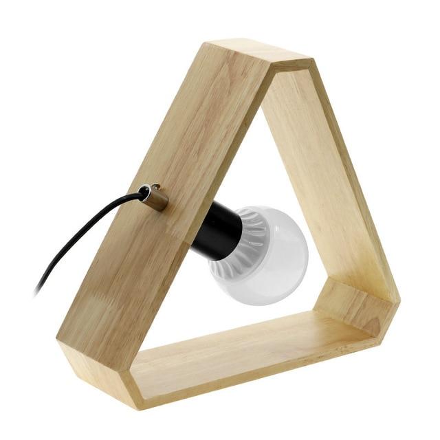 Wooden Desk Square Lamp