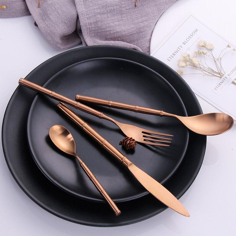 304 Stainless Steel Golden Cutlery Tableware Set