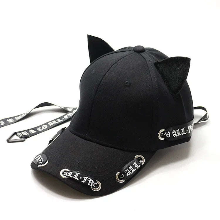 Cute Cat Ears Ribbon Baseball Cap