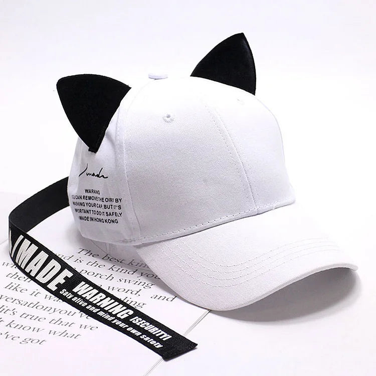 Cute Cat Ears Ribbon Baseball Cap