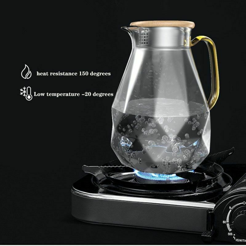 Textured Diamond Borosilicate Glass Teapot Set