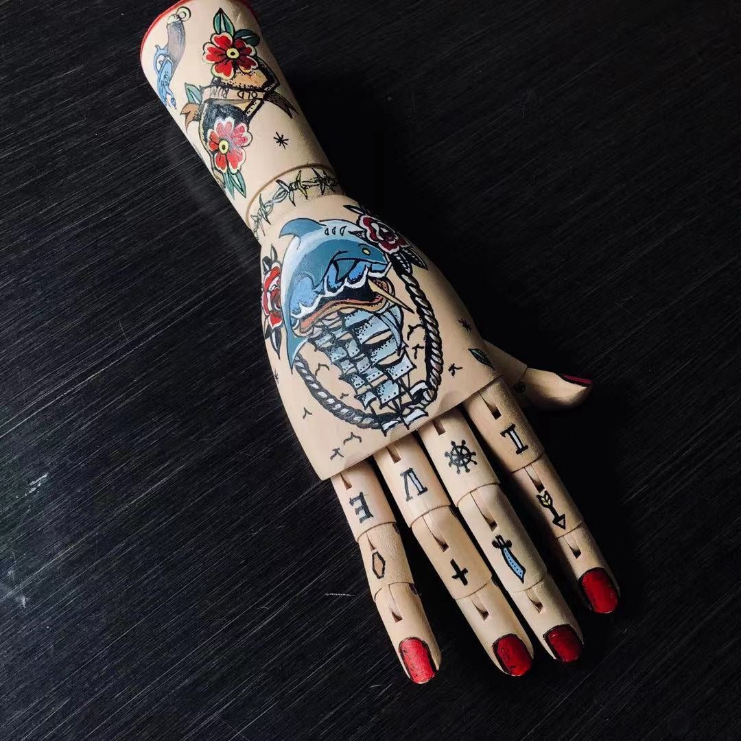 Tattooed Mannequin Hands Sculpture | Jewelery holder