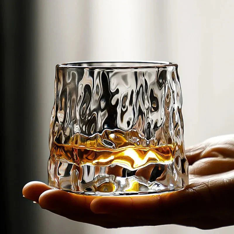 Textured Ripple Effect Whisky Glass