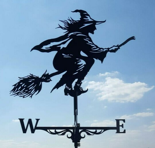 Weather Vane - Windy - Retro Witch Shape - Unique Design