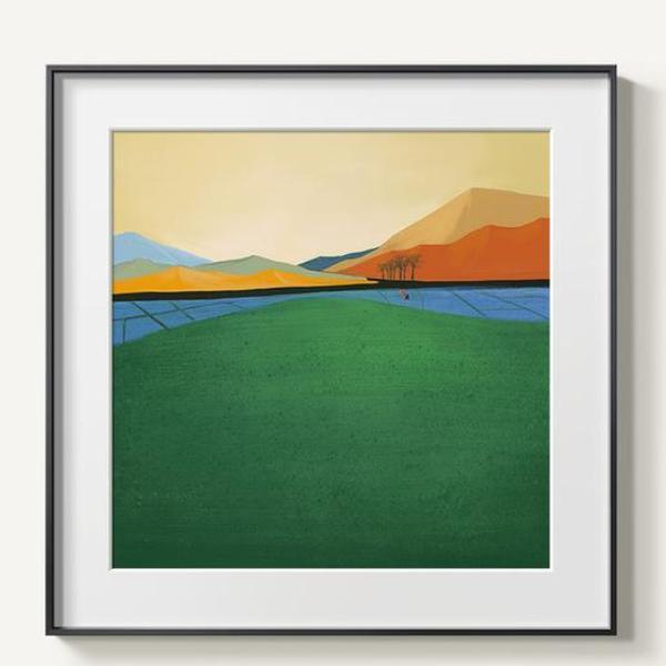 Vista Mountains Abstract Canvas Wall Art Prints